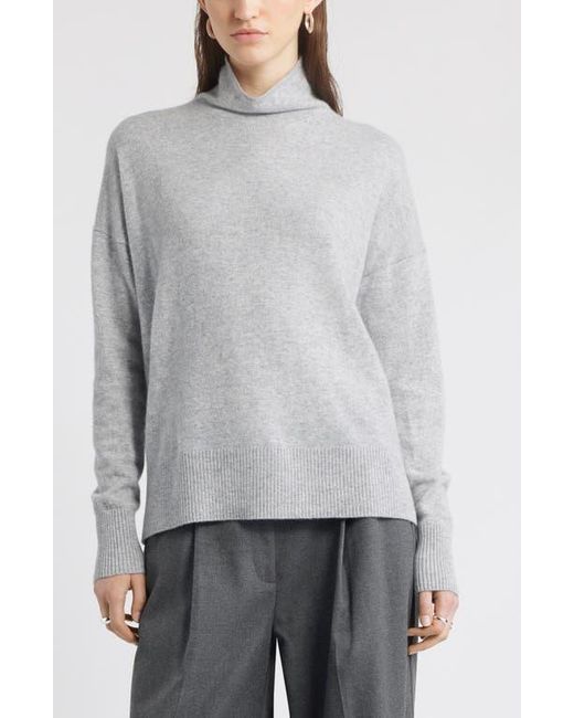 Nordstrom Women's Gray Oversize Cashmere Turtleneck Sweater
