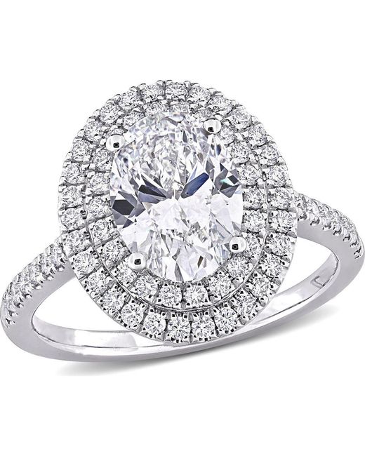 Julianna B Metallic 2-1/2 Ctw Lab-Grown Diamond Double Halo Ring 14K