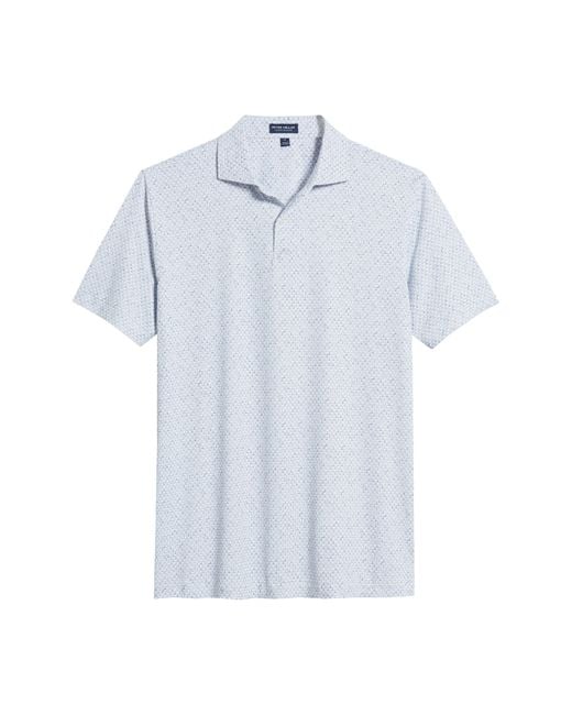 Peter Millar Blue Crown Crafted Staccato Geo Print Performance Golf Polo for men