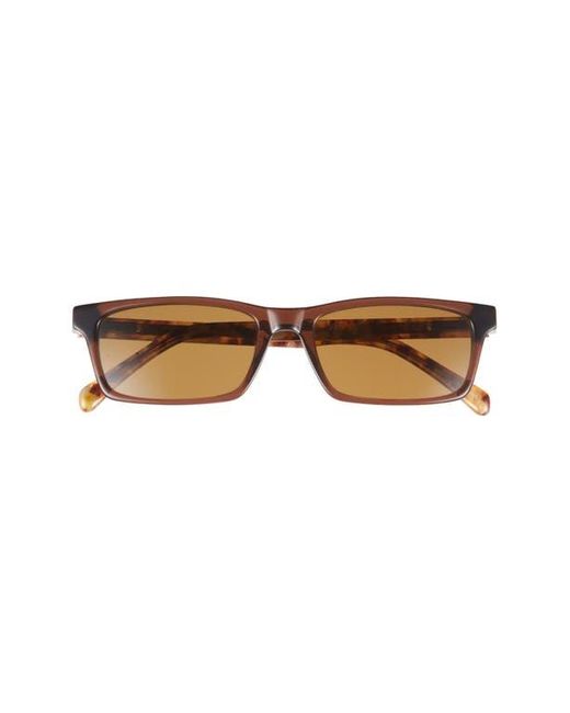 Eyebobs Brown Number Cruncher 53Mm Polarized Rectangular Sunglasses