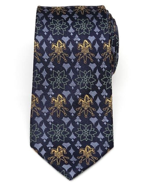 Cufflinks Inc. Blue Joker Print Silk Tie for men
