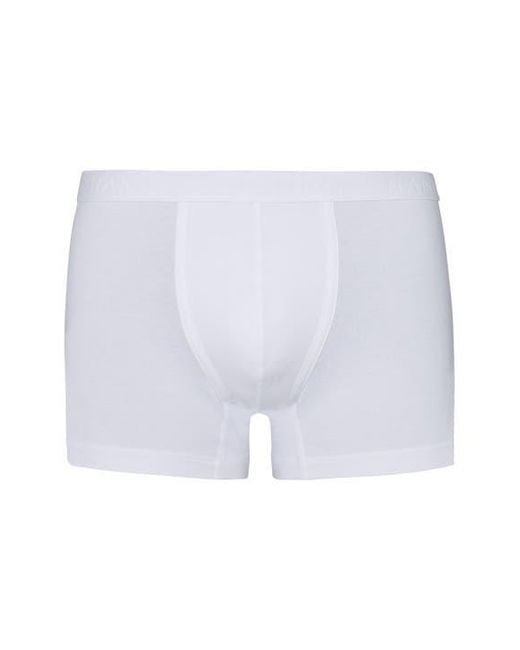 Hanro White Cotton Essentials Cotton Boxer Brief for men