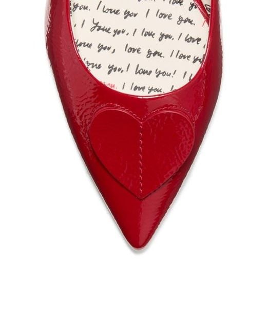 Kate Spade Red Lover Crinkle Patent Leather Low Pump