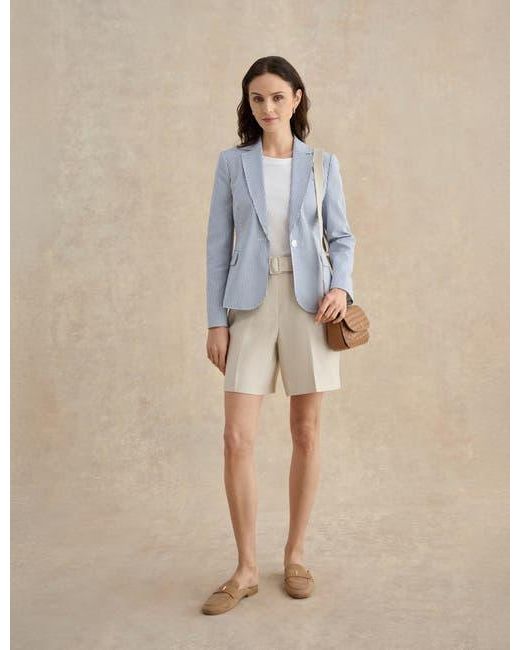 Hobbs White Blake Structured Single-Button Blazer