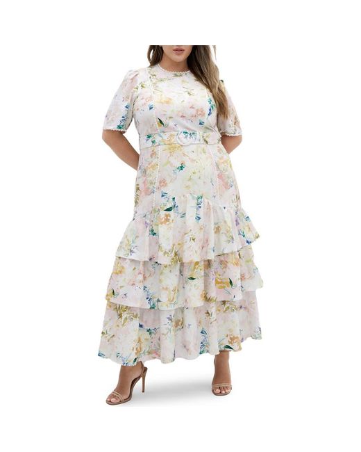 City Chic Multicolor Tiered Maxi Dress