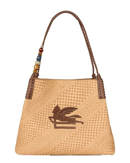 Etro Natural Large Libra Woven Shopper