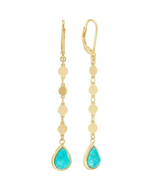 ATHRA LUXE Blue Flat Disc Drop Earrings