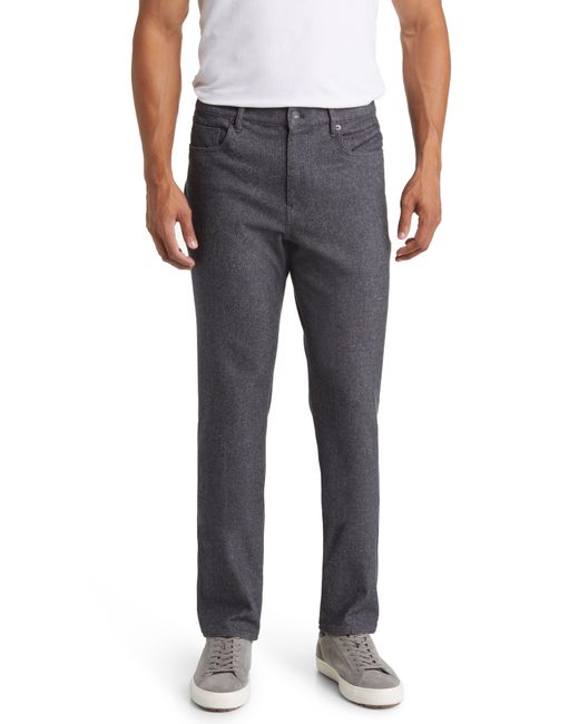 Faherty Brand Gray Knit Flannel Slim Fit Pants for men
