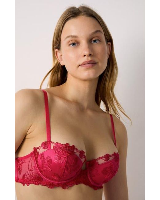Etam Red Fragrance Underwire Push-Up Balconette Bra