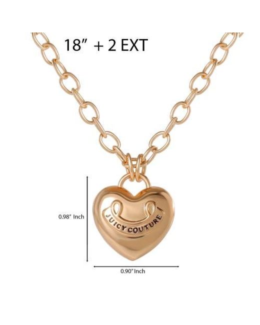 Juicy Couture Metallic Tone Heart Pendant Necklace