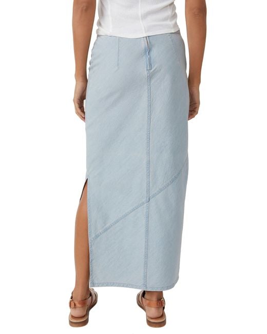 Free People Blue Muse Moment Chambray Skirt