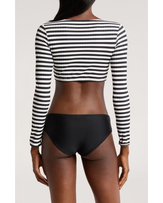 Solid & Striped Black The Rashguard Swim Top