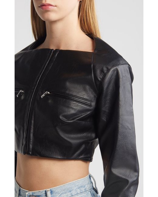 House Of Cb Black Ione Crop Jacket