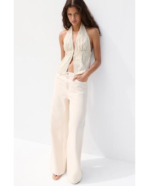 Mango Natural Tatin Backless Halter Top