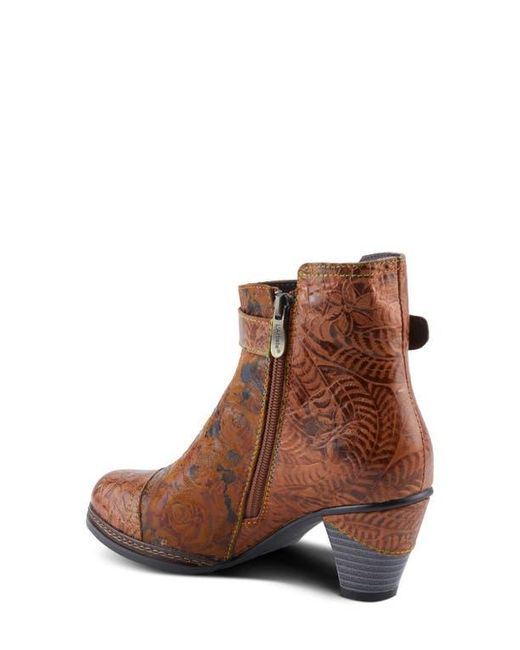 Spring Step Brown Antilles Flower Embossed