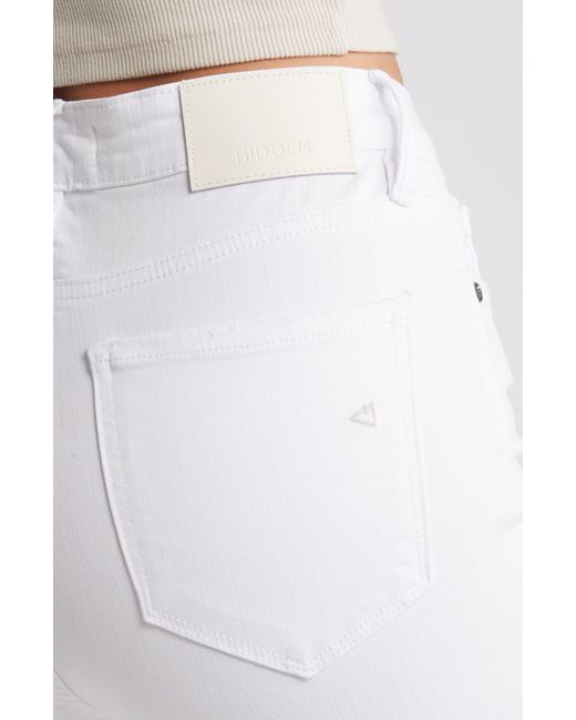 Hidden Jeans White Distressed High Waist Ankle Skinny Jeans