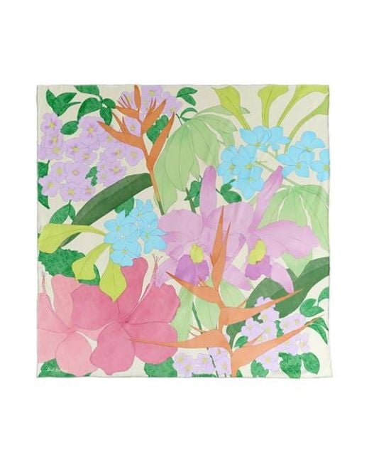 Lost Pattern Green Cartagena Large Silk Scarf