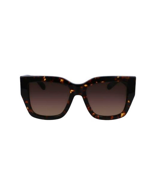 Ferragamo Brown Gancini 55Mm Modified Rectangular Sunglasses