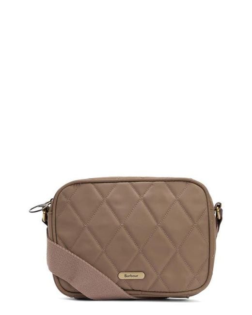 Barbour Brown Quilted Nylon Crossbody Bag