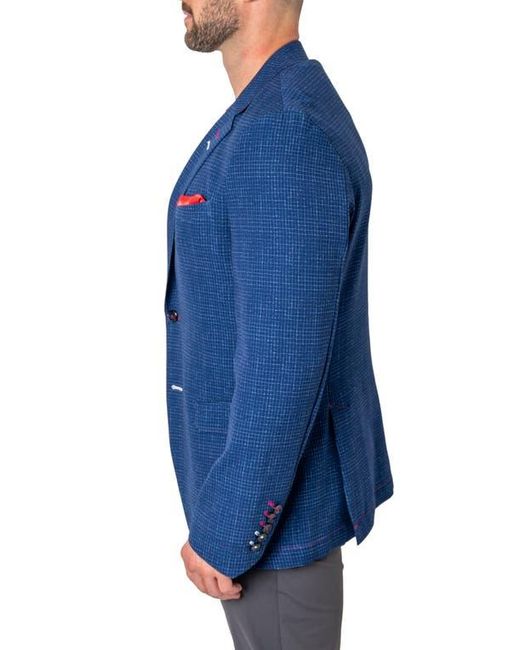 Maceoo Blue Unconstructed Squared Blazer for men