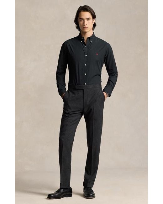 Polo Ralph Lauren Black Classic Fit Stretch Cotton Poplin Button-Down Shirt for men