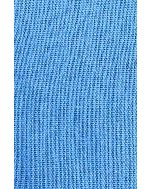 Wayf Blue Martini Linen Blend Minidress