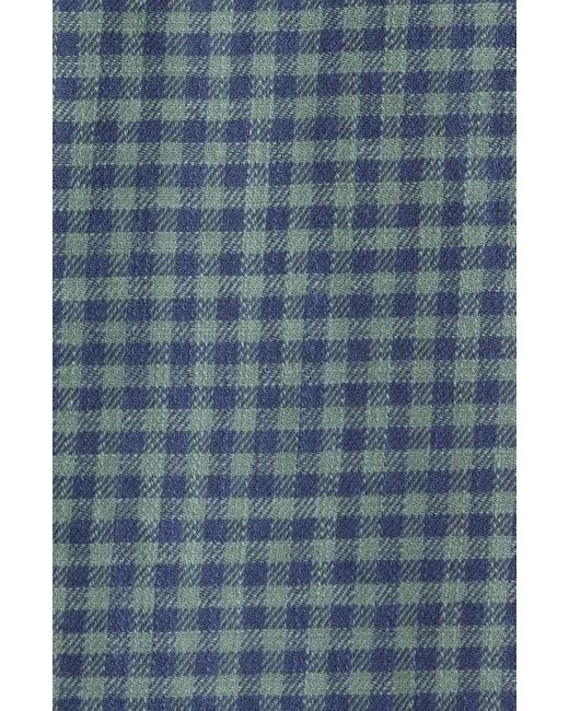 Marine Layer Blue Classic Gingham Stretch Cotton Button-Up Shirt for men