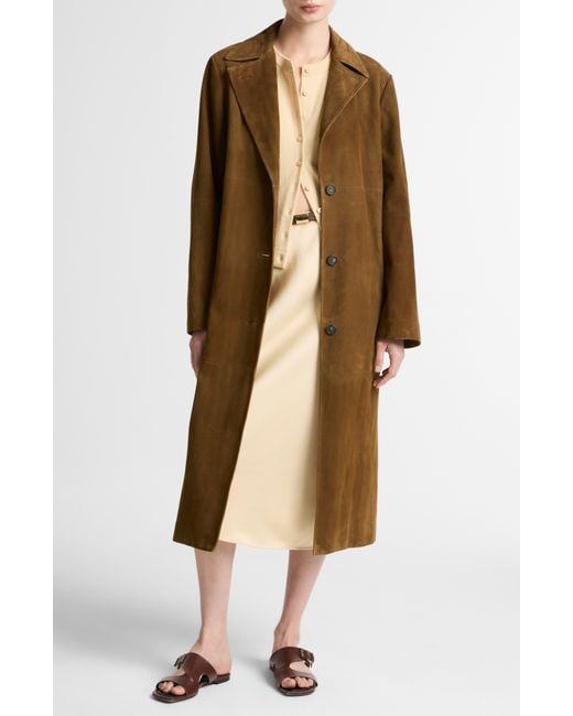 Vince Natural Long Suede Coat