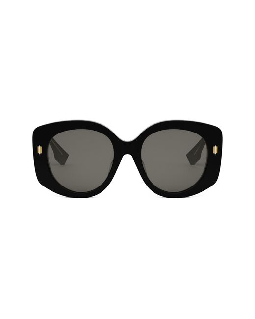 Fendi Black Roma 62mm Overize Round Sunglasses