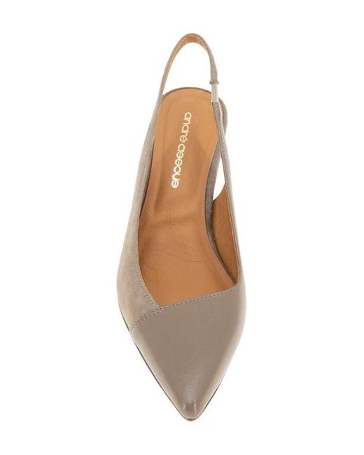 Andre Assous Brown Laina Slingback Wedge Pump