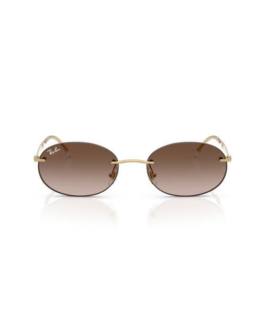 Ray-Ban Brown 54Mm Gradient Rimless Oval Sunglasses