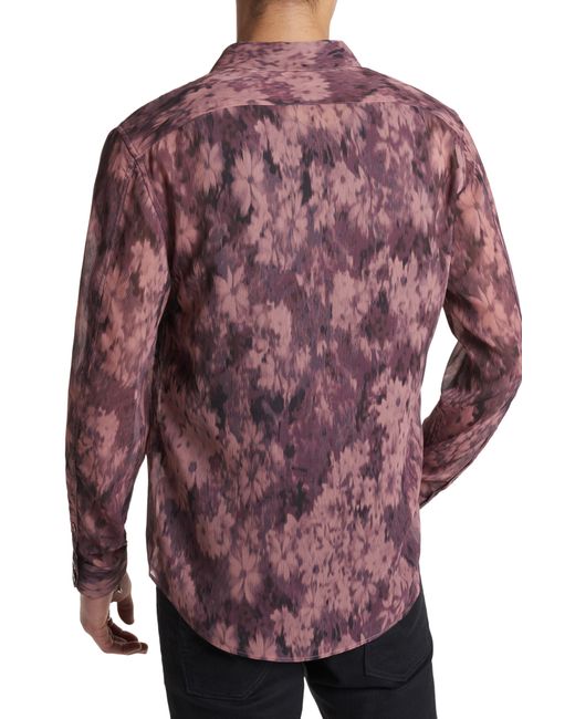 John Varvatos Red Bucks Slim Fit Floral Ikat Button-up Shirt for men