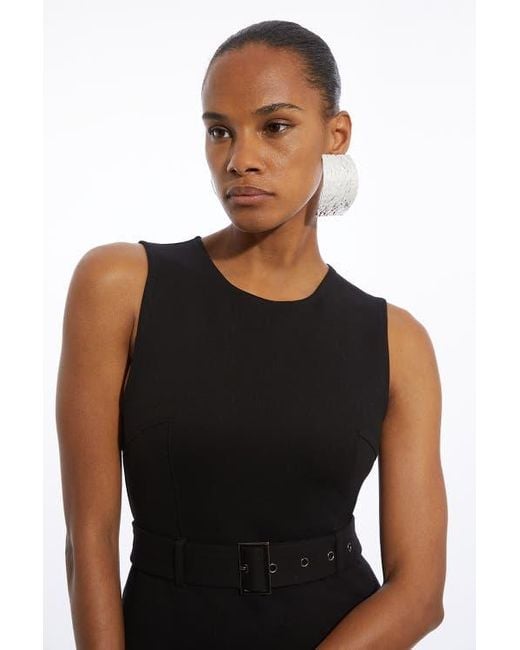 karen millen black dress Satin Bandage Cocktail Asymmetrical Strappy Size 8 gallery openings Black Dress Karen Millen Dresses