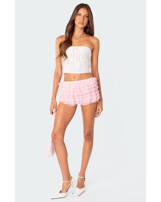 Lace ruffle clearance shorts
