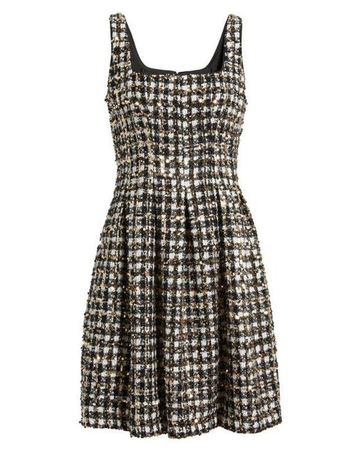 vince camuto sequin fit and flare dress Sequined Blouson-Bodice Dress