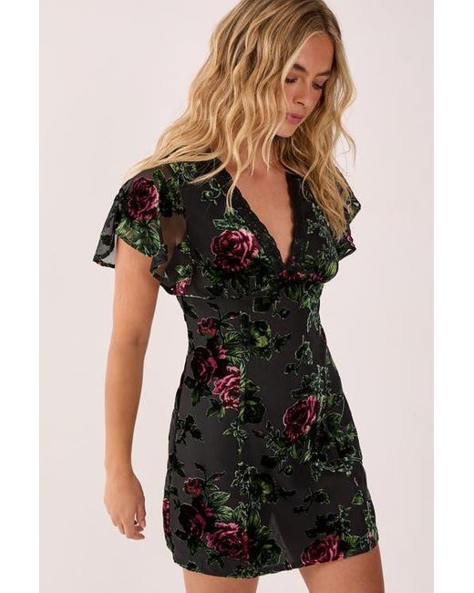 Nasty Gal Black Lace Trim Cut Out Mini Dress