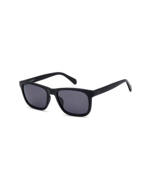 Fossil Blue 56Mm Rectangular Sunglasses for men