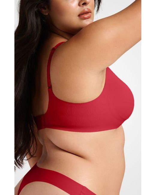 Siella Red No-Show V-Neck Bra