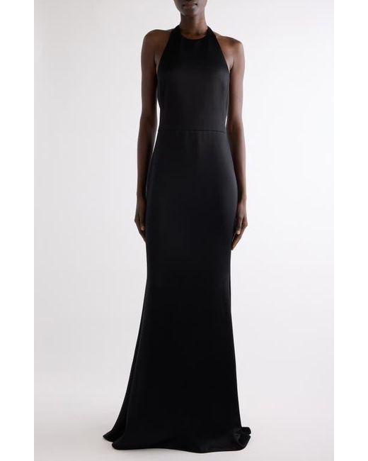 Givenchy Black Halter Neck Crepe Back Satin Gown