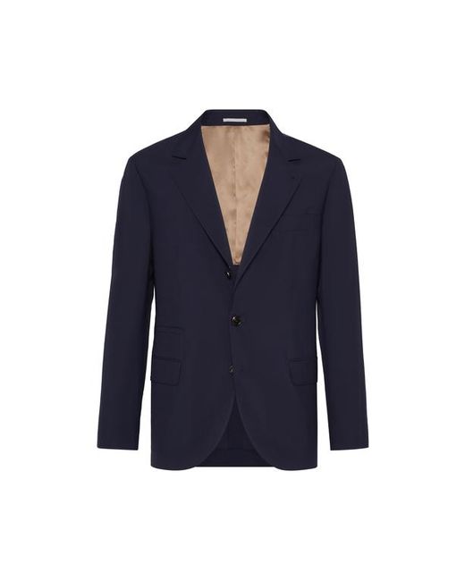 Brunello Cucinelli Blue Wool And Silk Blazer for men