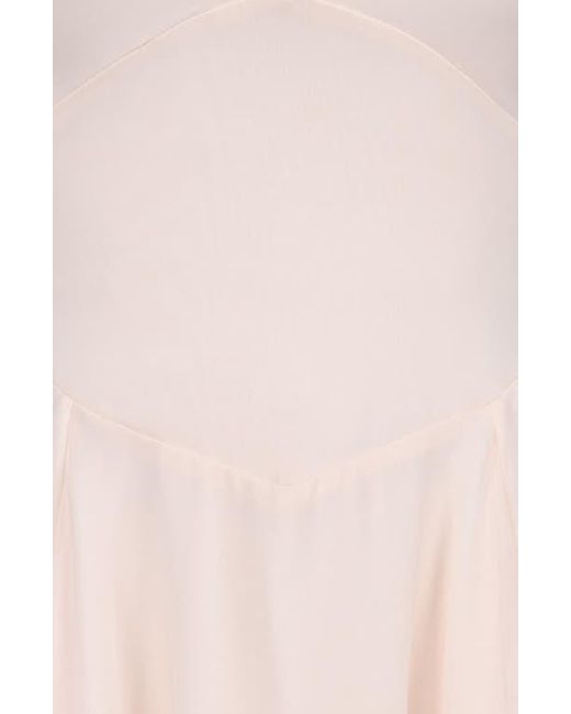House Of Cb Natural Solada Halter Georgette Midi Dress