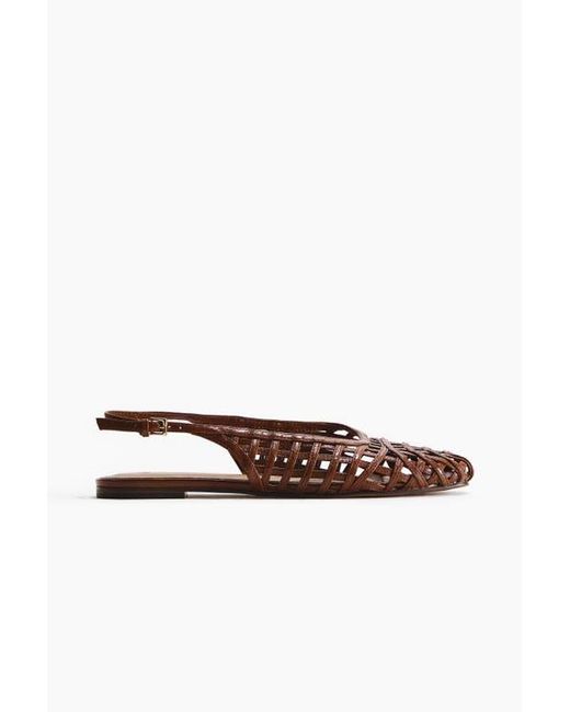 H&M Brown Braided-Look Slingbacks