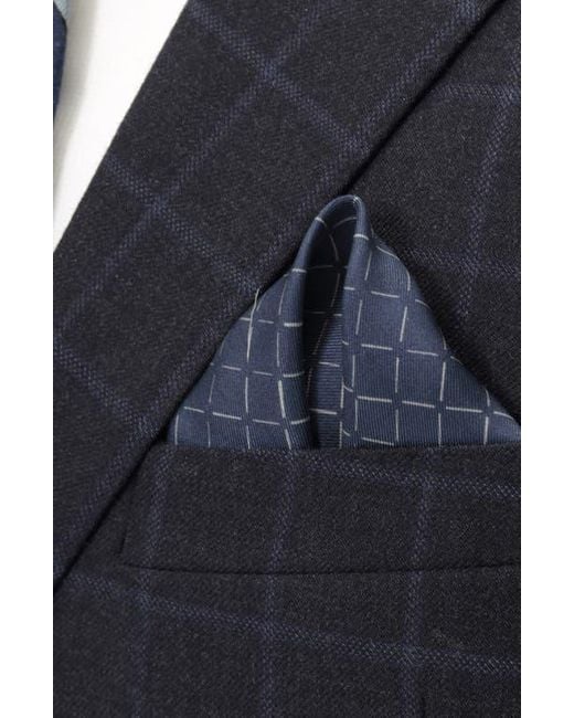 Cufflinks Inc. Blue Diamond Silk Pocket Square for men