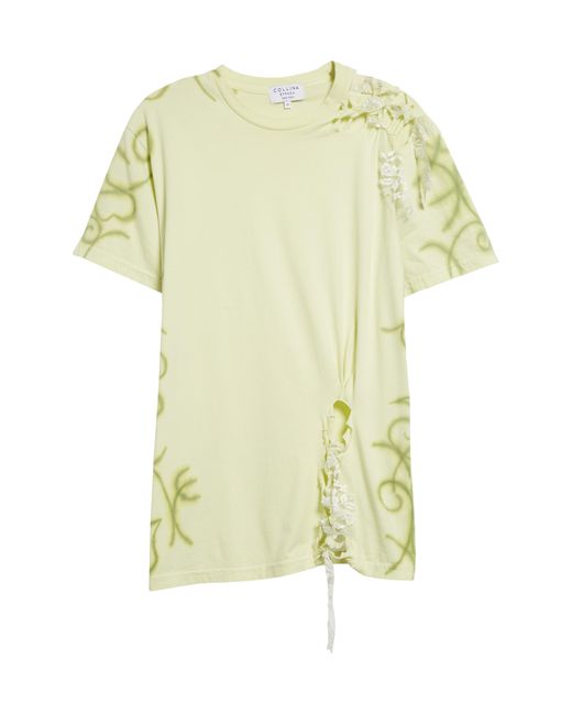 Collina Strada Yellow Katina Lace Organic Cotton T-shirt