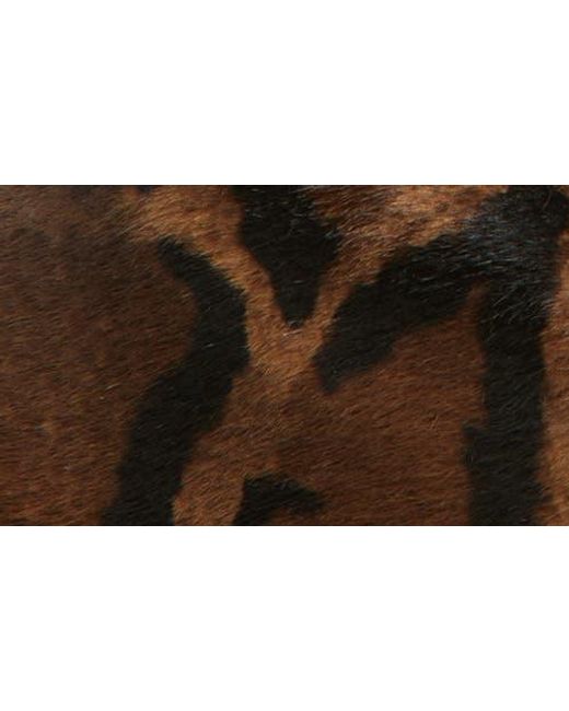 Christian Louboutin Brown Funky Dopp Bengali Print Genuine Calf Hair Top Handle Pouch