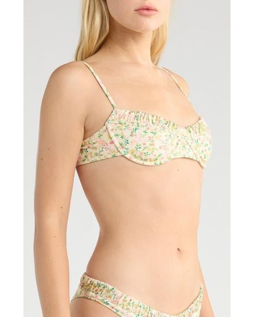 PacSun Natural Anemone Floral Bralette Bikini Top
