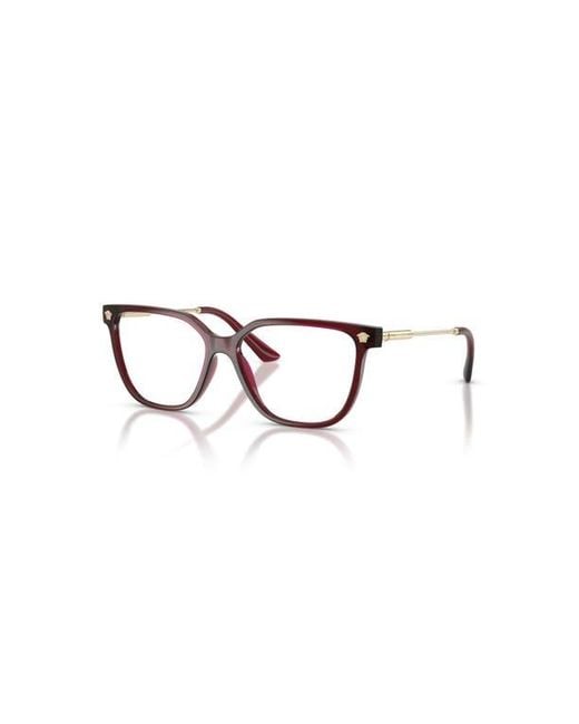 Versace Red 55Mm Square Optical Glasses