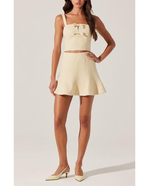 Astr Natural Kiona Diamante Tweed Crop Top