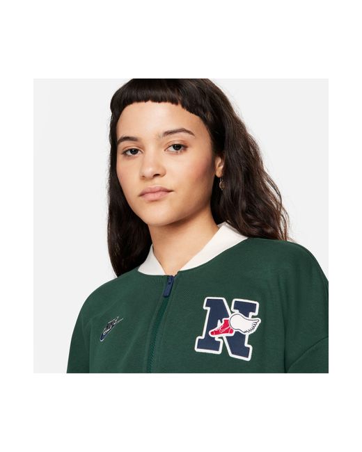 Nike Sportswear Club Exeter Crop Jacket in Green Lyst