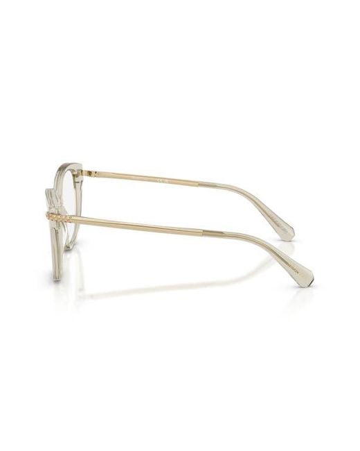 Swarovski Brown 49Mm Crystal Embellished Square Optical Glasses